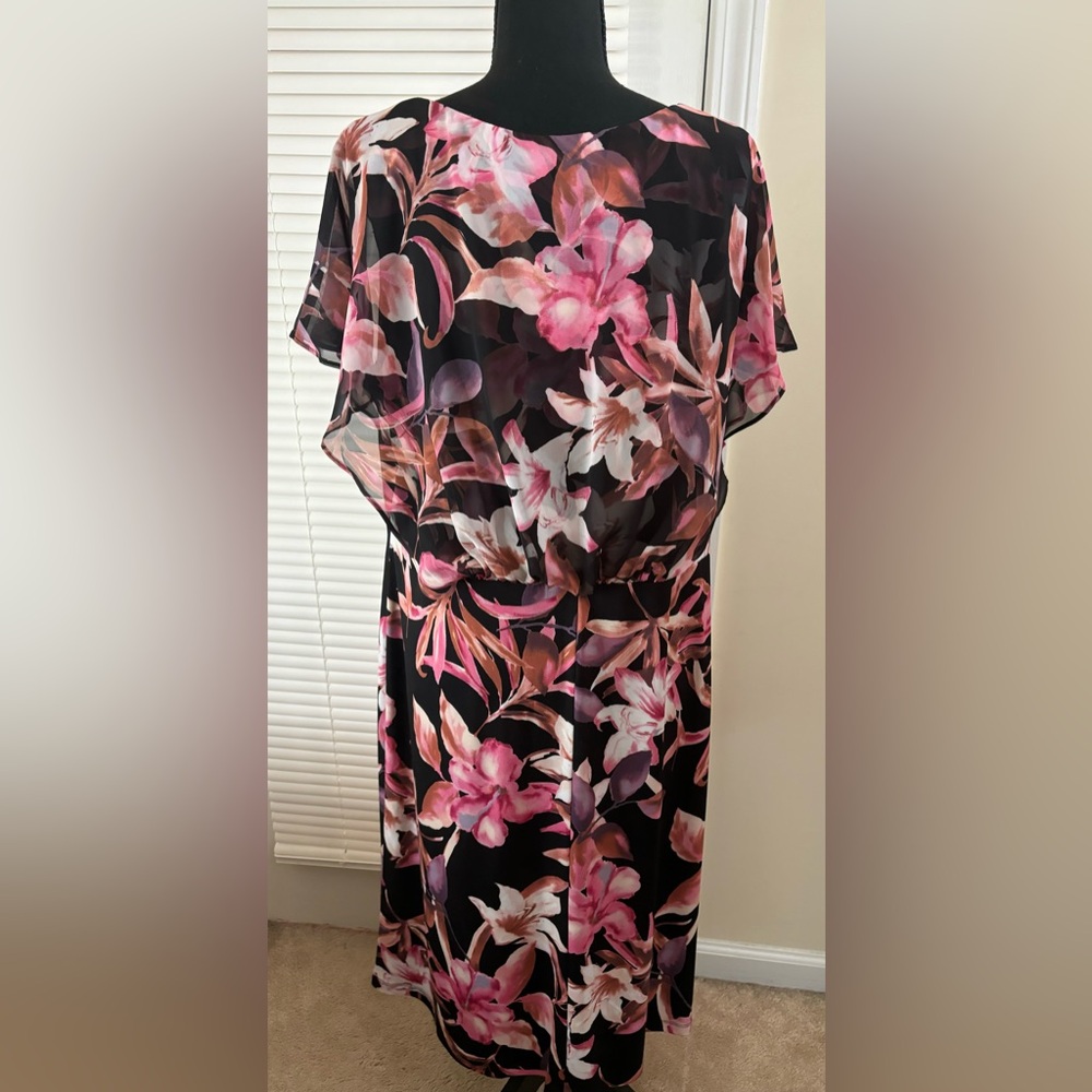 Connected Apparel Floral Print Dress-Size 16